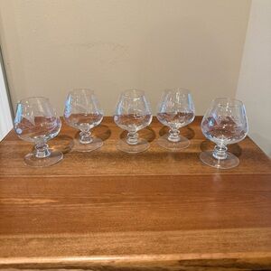 Princess House Clear Crystal Brandy Glasses - Set of 5